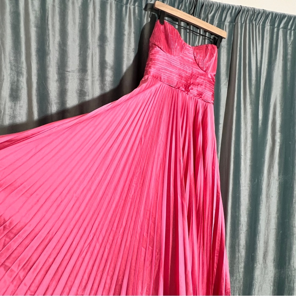 AMUR Kin Strapless Pleated Midi-Dress - Picture 2 of 6
